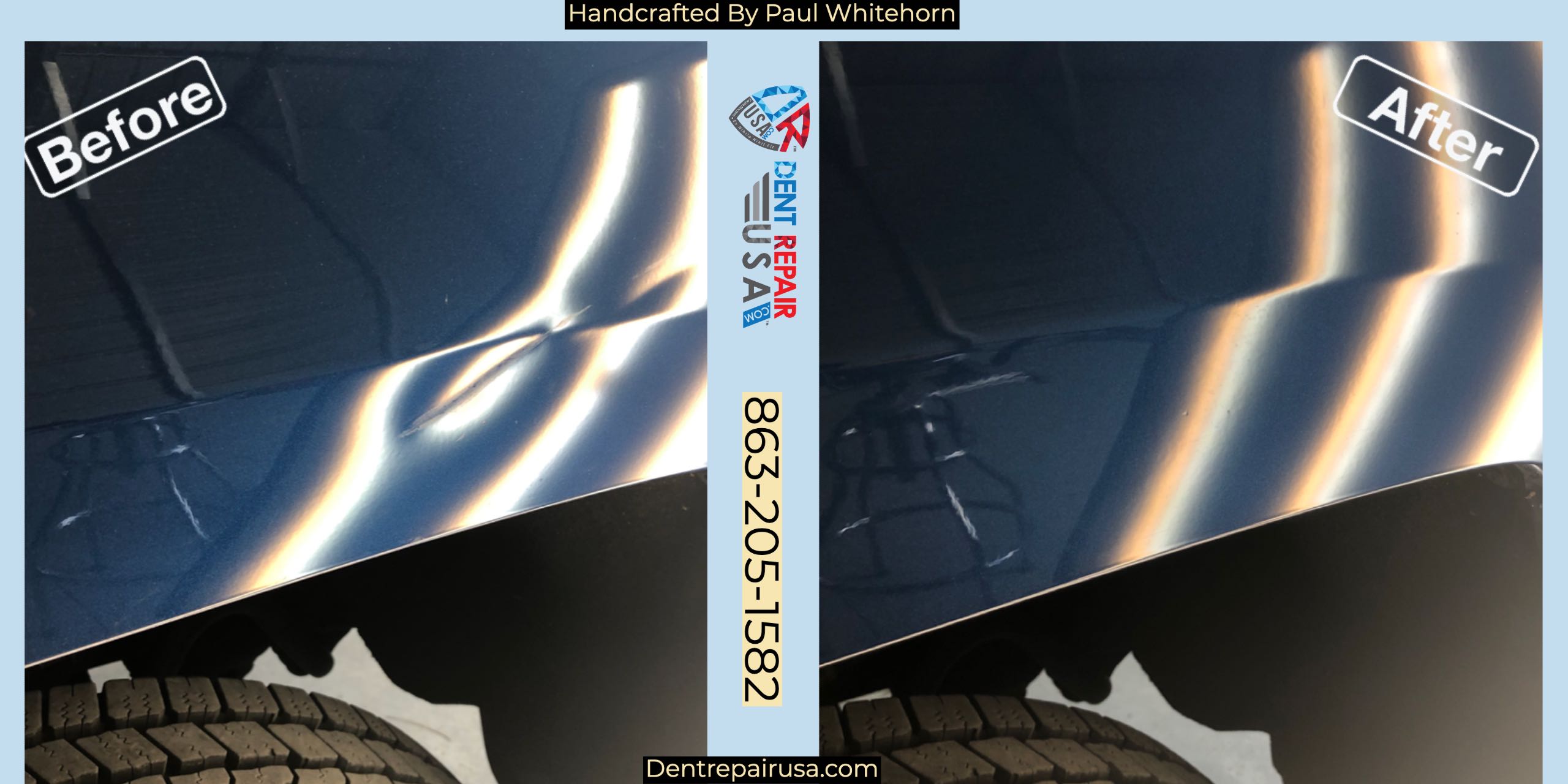  Crease Dent Through Body-line Fender  