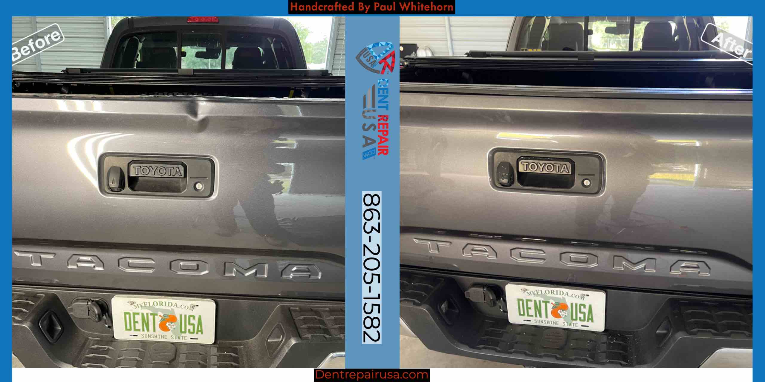  Tailgate on Toyota Tacoma Dent On Hard Body Line 